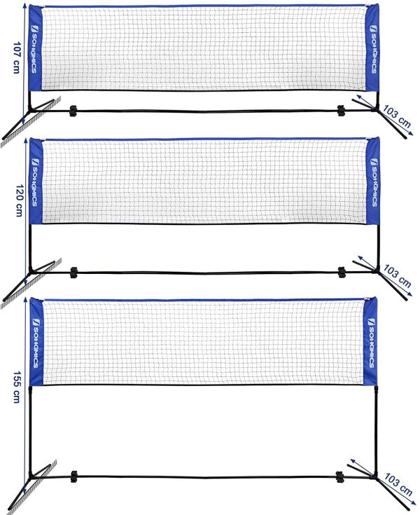 SONGMICS Rete Portatile da Volano Tennis 4 m, Poli Regolabili in Altezza con Rete SYQ400 - immagine 3