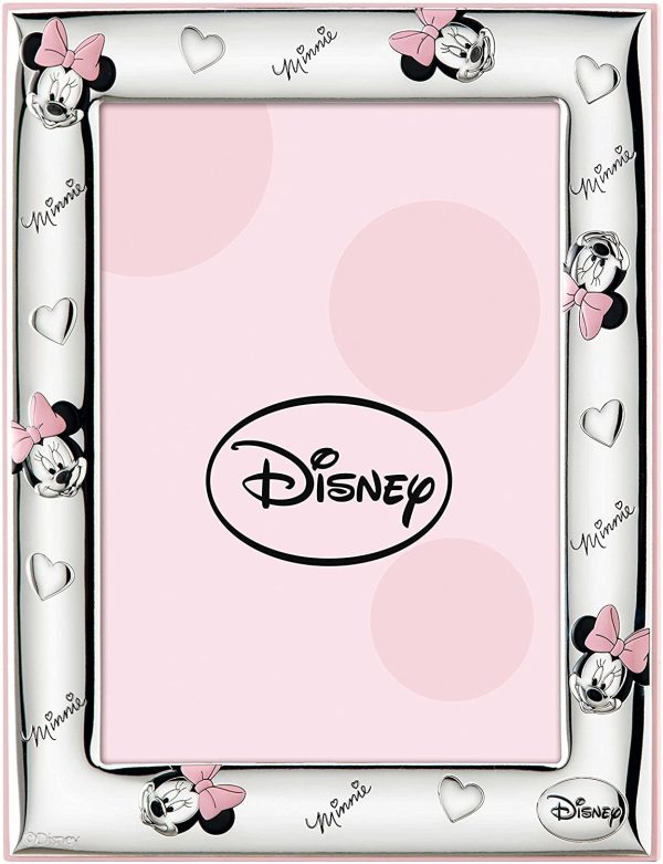 Disney Baby - Minnie Mouse - Cornice Porta Foto da Tavolo in Argento per Neonato e Bambina