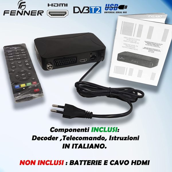 Decoder DVB-T2 HD 1080p SINTONIZZAZIONE AUTOMATICA Digitale terrestre Nuova Generazione HDMI HEVC Main 10 Bit H265 riceve TUTTI i canali gratuiti DOLBY-DIGITAL+ (GX1 (Senza Tasti sul display)) - immagine 4