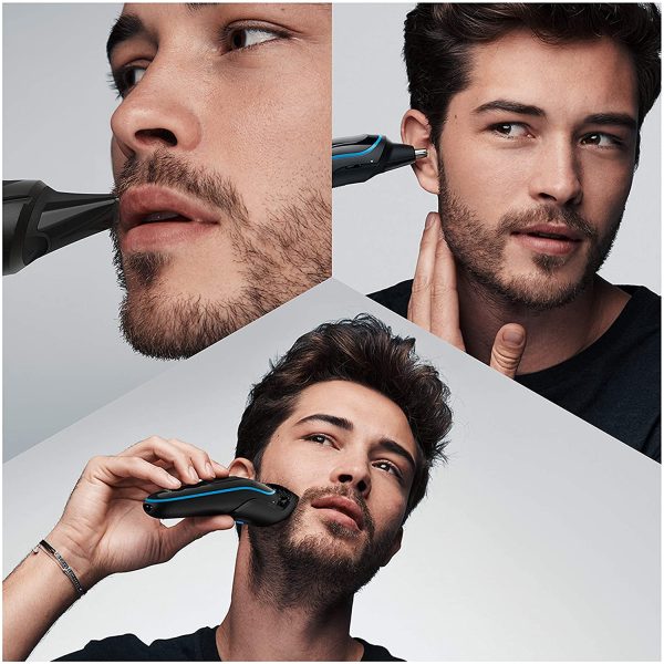 Braun Regolabarba Tagliacapelli Uomo Rasoio Incluso, Rifinitore Barba, 7 Accessori inclusi, 85% di Plastica in Meno, Idea Regalo, MGK5280 All-in-One Nero