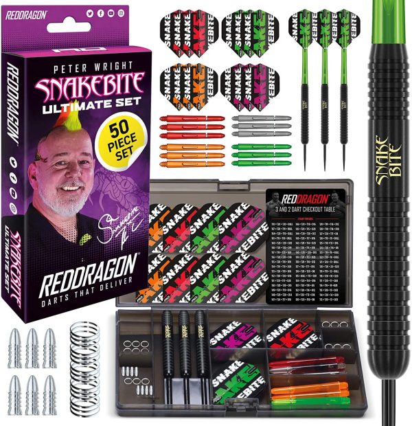 RED DRAGON Peter Wright Snakebite Ultimate 50 Piece Set?? - immagine 5