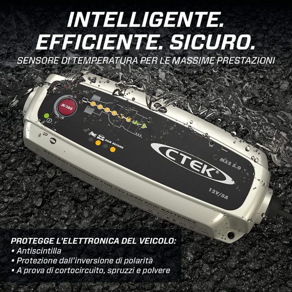 MXS 5.0 Caricabatterie Automatico (Carica, Mantiene e Ripristina Batterie da Auto e Moto) 12V, 5 Amp. ?C Presa Europea - immagine 3