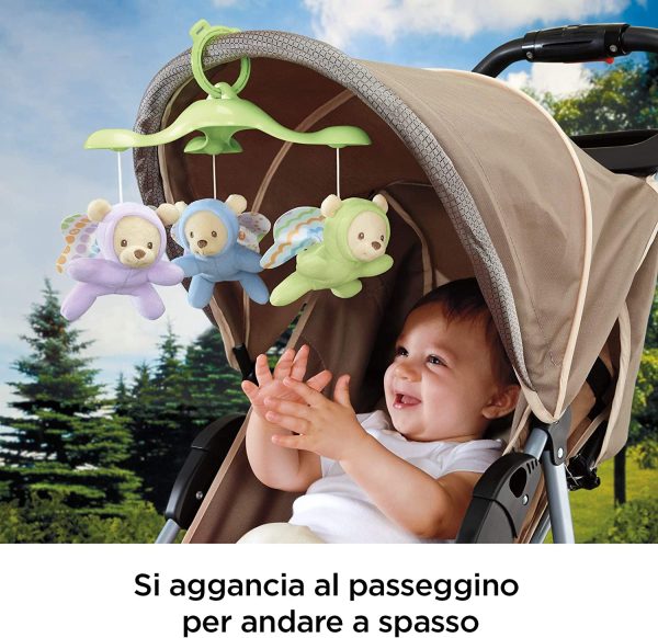 Fisher-Price Farfalla 3 in 1 Proiettore Mobile - Giocattolo per Culle e Lettini con Suoni e Luci - 3 Orsetti - Regalo per Bambini 0-5 Mesi - immagine 5