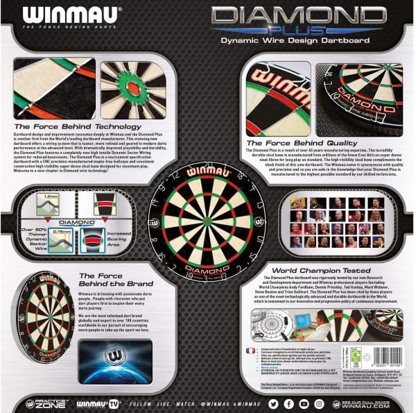 WINMAU Bersaglio per Freccette in setola Professionale Diamond Plus - immagine 2