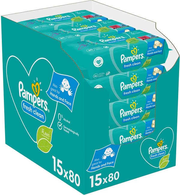 Pampers Fresh Clean Baby Salviette Umidificate, 80 Unit?? (Confezione da 15) - immagine 6