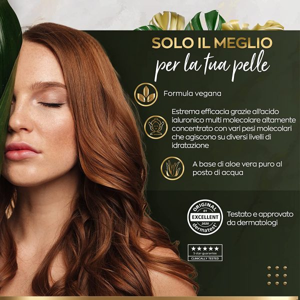 Crema Viso Antirughe BIO Acido Ialuronico Puro - 2 VOLTE PI?? GRANDE (100ml) - Illuminante Viso Vegano - Crema Idratante Notte - Contorno Occhi con Aloe Vera - Made in Germany - immagine 4