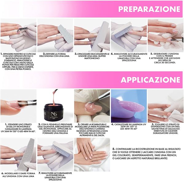 Nail Store - Gel UV Led Costruttore Monofasico Cover Beige ?C camouflage - media densit?? - autolivellante ?C facile lavorabilit?? ?C adatto per Refill e allungamento con cartina (30 g) - immagine 9