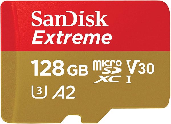 Extreme Scheda Di Memoria microSDXC Da 128 GB E Adattatore SD, Rosso Oro - immagine 7