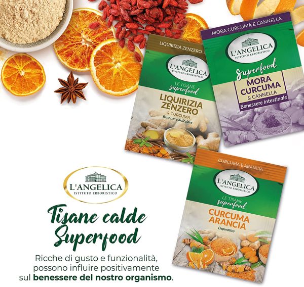 L'Angelica, Calendario dell'Avvento, 24 Giorni di Coccole e Benessere, Cofanetto con 24 Tisane fra cui Tisane Fredde, Calde, Emozioni al Cacao, Tisane Calde Funzionali e Tisane Calde Superfood