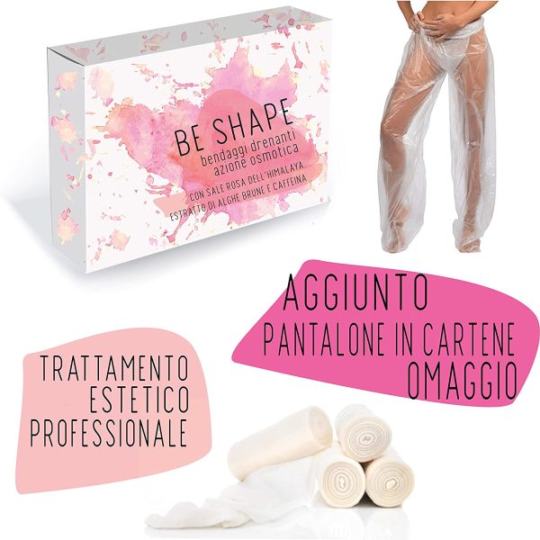 Bende Anticellulite, Drenanti - Trattamento al Sale Rosa dell'Himalaya ad azione Snellente e Detox con Attivi 100% Naturali - Bendaggi Estetici Professionali Riducenti per Gambe, Pancia e Fianchi - immagine 3