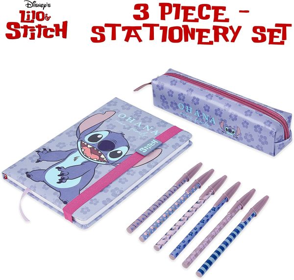 Disney Set Cancelleria con Agenda A5, Set Penne e Astuccio Portapenne, Stitch Gadget Ufficiali - immagine 6