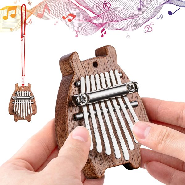 Olycism 8 chiavi Kalimba Portatile Pollice Pianoforte Marimbas dito Pianoforte Strumento Musicale Ciondolo per Bambini Adulti Principianti Professionale Regalo di Musicale Accessorio Mini - immagine 5