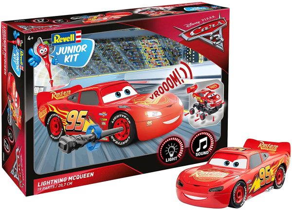 Revell McQueen The Movie Cars 3 Lightning MC Queen Junior Kit Luci/Suoni RC, Colore Rosso, RV00860