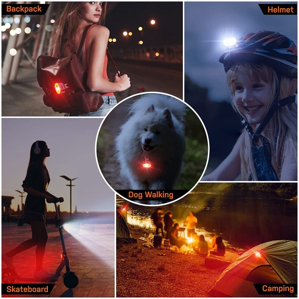 Set di Luci per Bici, Luci Bicicletta Ricaricabili USB, Luce Anteriore e posteriore Bici a LED Ultra Luminose, Faro IPX5 Impermeabile Ciclismo su Strada di Montagna e Fanale Posteriore 4/6 Modalit?? - immagine 5