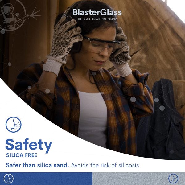 BlasterGlass Hi-Tech Sabbia Abrasiva di Vetro Tecnica Riutilizzabile per Sabbiatura a Pressione, Alta Compatibilit?? per Sistemi di Sabbiatura - Sacco da 10kg - immagine 6