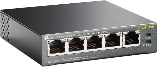 TL-SG1005P Desktop Switch, 5 Porte Gigabit 10/100/1000 Mbit, 4 Porte PoE fino a 65W, ogni porta fino a 30 W, Protezione da Sovraccarico, Semplicit?? d'Uso - immagine 3