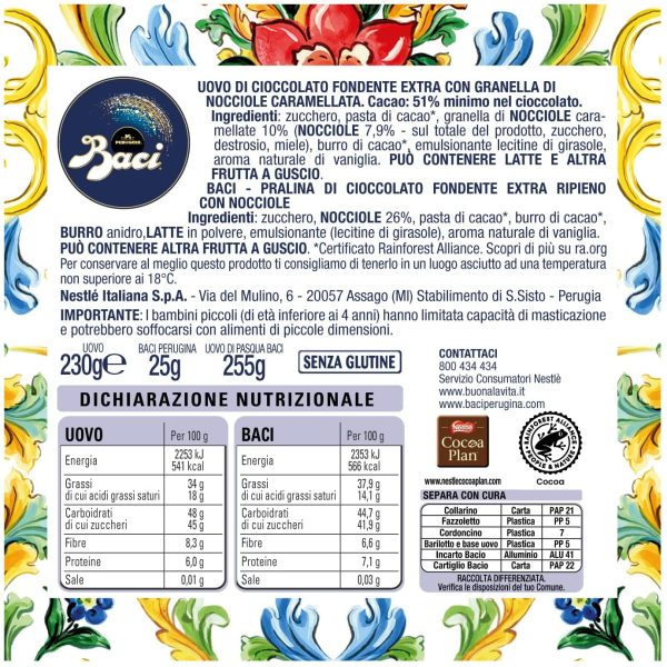 BACI PERUGINA 2 Uova di Pasqua Limited Edition: Granella di Lampone e Cioccolato Fondente con Granella di Nocciola - immagine 2