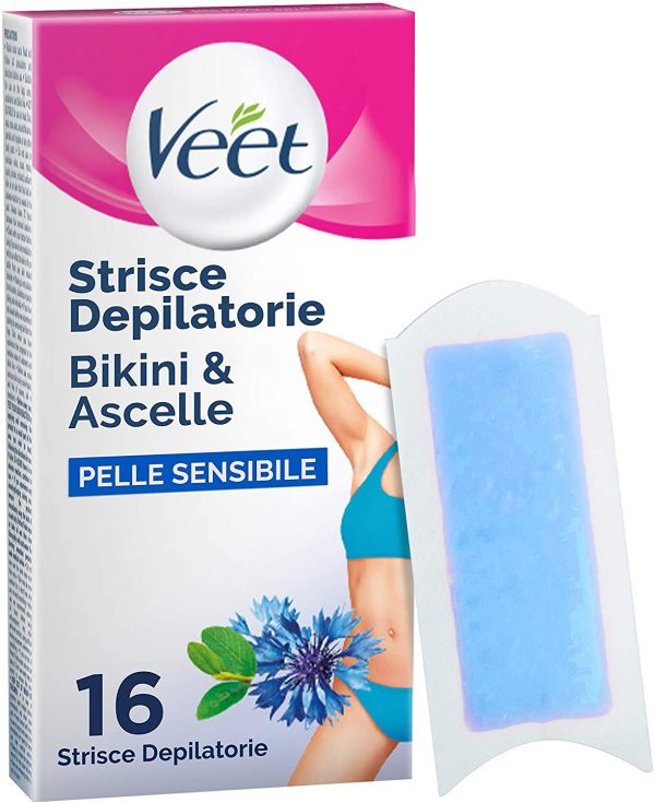 Veet Strisce Depilatorie Ascelle e Bikini per Pelli Sensibili, 16 Pezzi - immagine 7