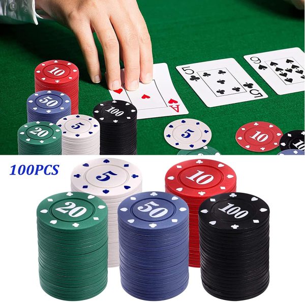 Fiches Da Gioco In Plastica Fiches Da Bingo Fiches Da Poker Plastica Casin?? Fiches Da Poker con Scatola per Bambini Apprendimento Pennarelli Ricompensa Poker Chips Party Carnival 100 Pezzi 5 Colori - immagine 5