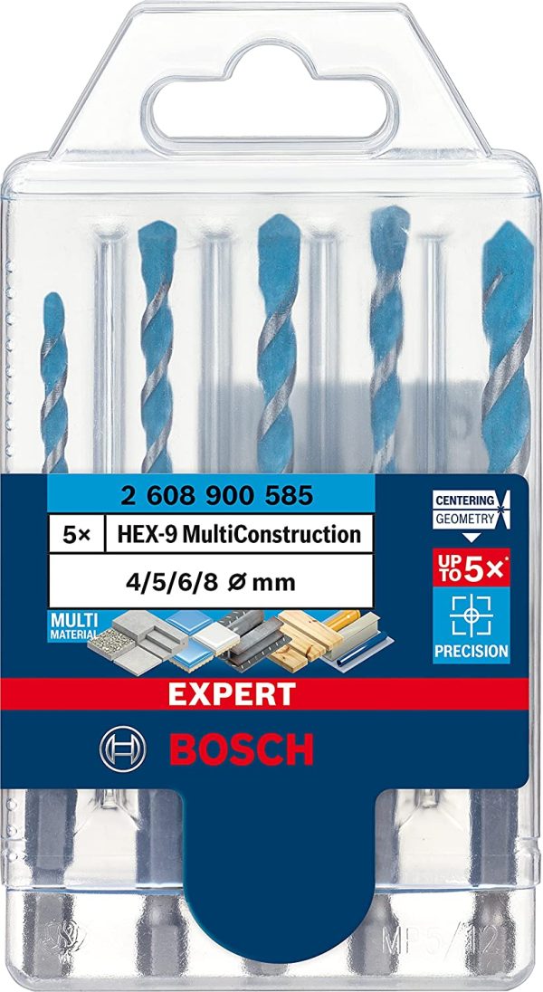 Professional 5x Set di Punte Expert HEX-9 MultiConstruction per Calcestruzzo, ? 4-8 mm, Accessorio Trapano a Percussione