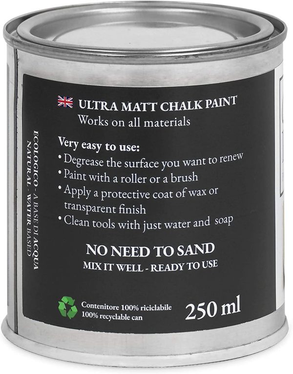 CHALK PAINT EVERYTHING Ardesia 250 ml - SENZA CARTEGGIARE Colora Facilmente Tutti i Materiali - immagine 5