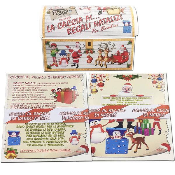 Caccia al tesoro natalizia in scatola per casa 5-7 anni - Giochi natalizi per bambini - Caccia al regalo di Babbo Natale - Caccia al tuo regalo di Natale - Giochi di natale per bambini - immagine 4