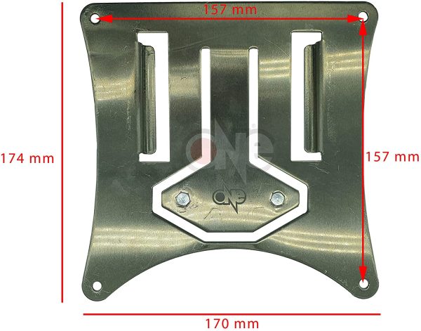 ONE by CAMAMOTO Portatarga Moto Enduro Motard Supermotard con Faro Stop Posizione Omologato Regolabile Click-Clack