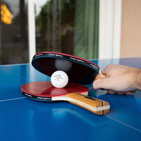 PRO-SPIN Ping Pong Set da Tavolo di Alta Qualit?? - Racchette Ping-pong, Palline Ping Pong a 3 Stelle, Custodia Compatta - Gioco da Interni o Esterni - immagine 2