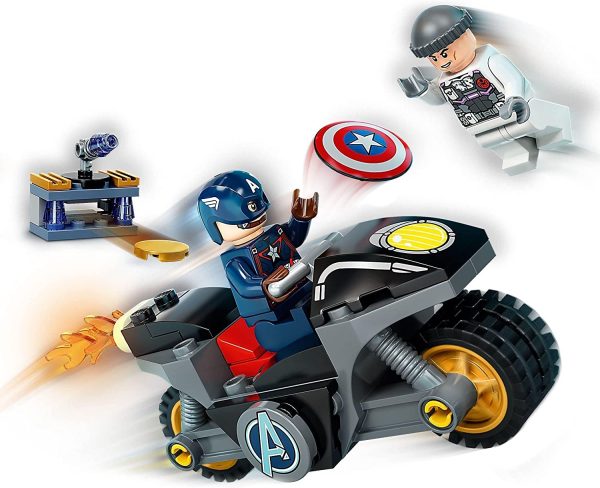 LEGO Super Heroes Marvel Scontro tra Captain America e Hydra, Giocattolo Supereroi per Bambini di 4 Anni con Moto Costruibile, 76189