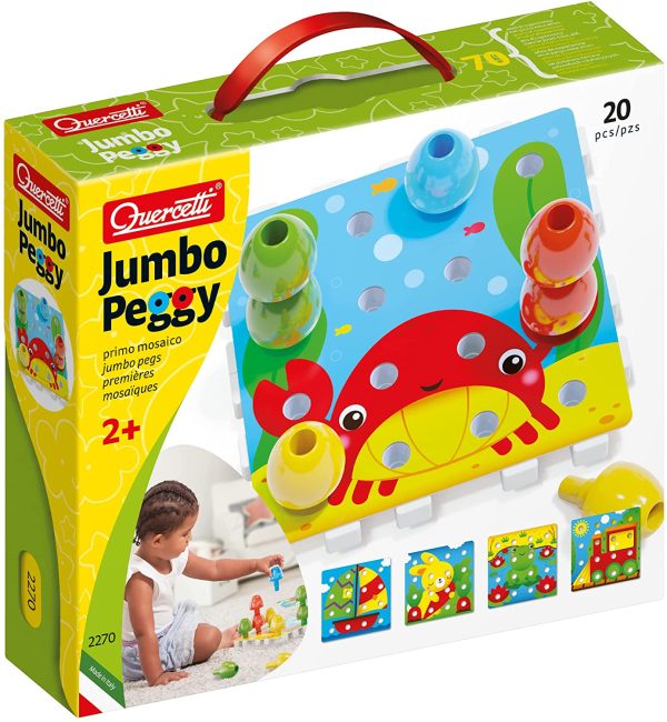 Quercetti - 2270 Jumbo Peggy - 20 pz , chiodini per bambini prima infanzia - immagine 3