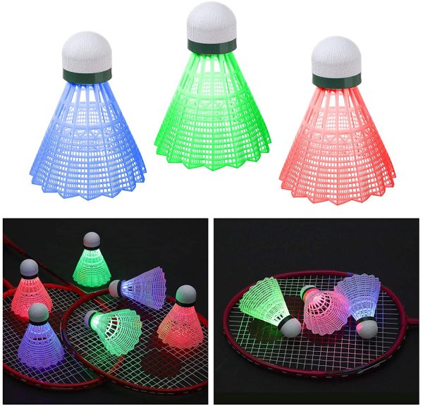 XiYee Badminton Sport, 6 Pezzi Palline da Badminton a LED, Volani in Nylon Badminton Shuttlecock, Badminton Colorato, Durevole Badminton con Piuma per Interni, Esterni, Sport, Allenamento, Esercizio