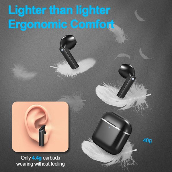 yobola Cuffie Bluetooth, Auricolari Bluetooth 5.1 con Stereo HiFi, Cuffie Wireless con Microfono, Cuffiette Bluetooth con Controllo Touch IPX5 Impermeabili per iPhone Samsung Huawei Xiaomi - immagine 3