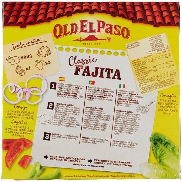 Old El Paso Kit Para Fajitas Original Barbacoa, 500g - immagine 5