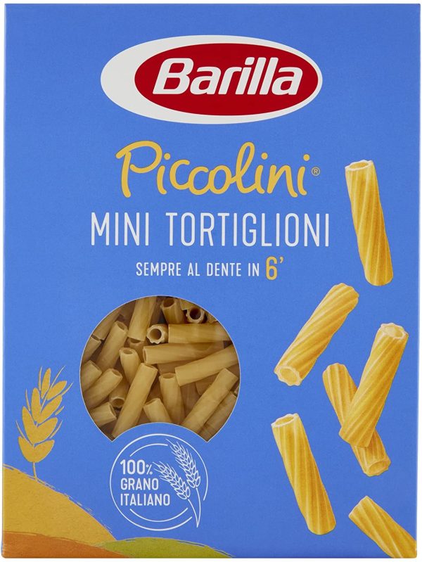 Barilla Pasta Mini Tortiglioni Piccolini, Pasta Corta di Semola di Grano Duro 100% Italiano, 500 gr