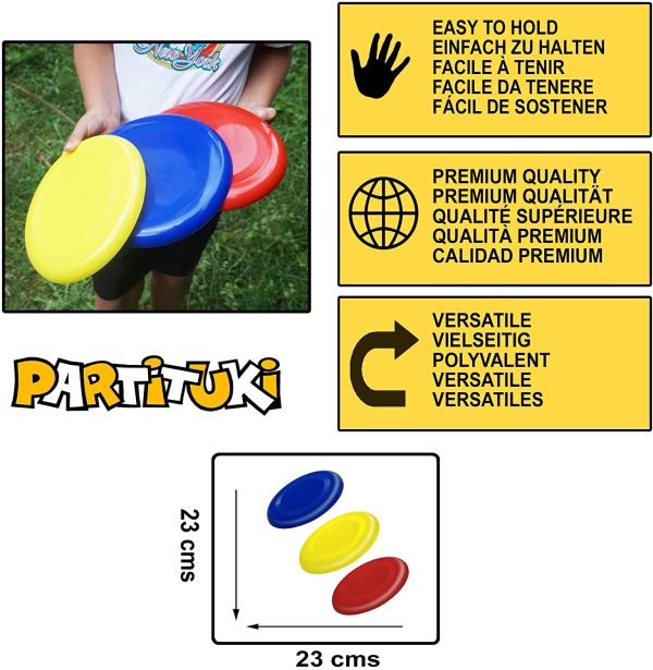 Partituki Confezione da 3 Dischi Volanti per Bambini Molto Facili da Tenere. Molto pi?? Sicuro dei Frisbee Standard. Anelli Volanti per Bambini - immagine 4