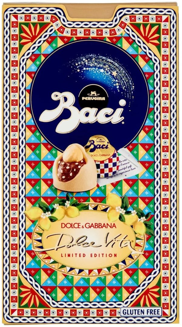 BACI PERUGINA Dolce Vita Limited Edition Cioccolatini con Granella al Gusto Limone Scatola 150g