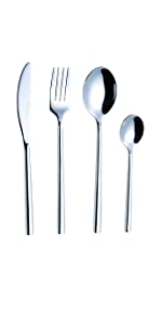 Exzact Posate in Acciaio Inox Set di 16 Pezzi - 4 Forchette, 4 Coltelli Cena, 4 Cucchiai Cena, 