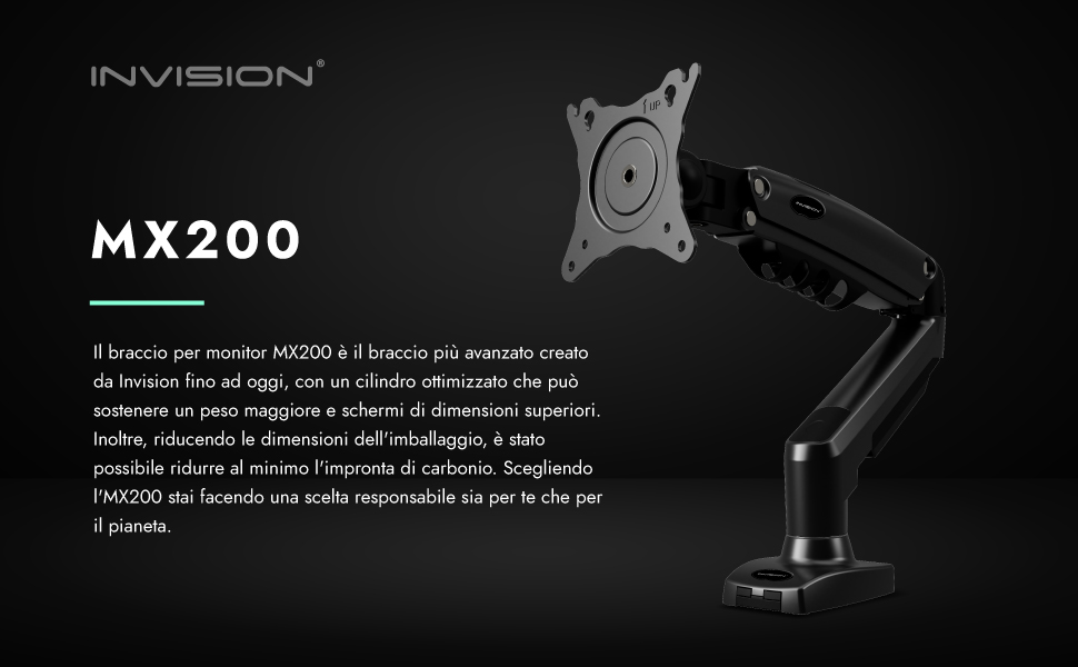 Invision MX200 - Supporto da braccio per monitor VESA 75 e 100 mm