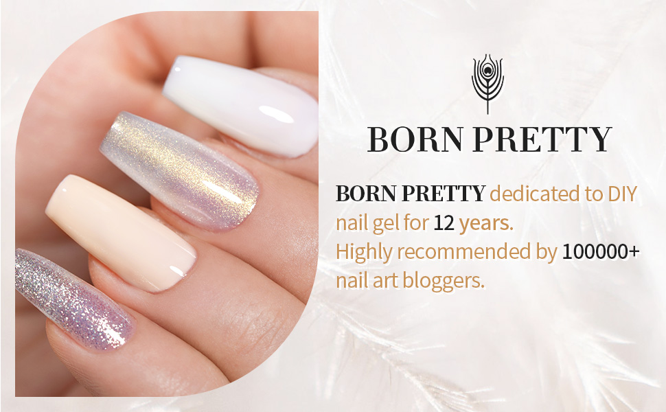 BORN PRETTY UV Nagellack Wei? Glitzer