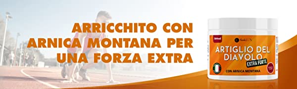 Arricchito con arnica montana per una forza extra