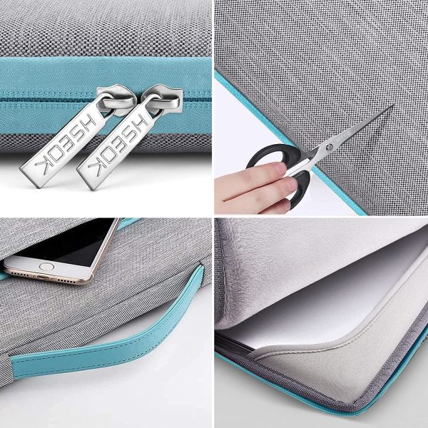 15 15,6 16 Pollici Borsa Portatile Custodia Protettiva Super Sottile Impermeabile Ventiquattrore per MacBook 15" 16" e 15"-16" dell Lenovo HP ASUS Acer Sony Yoga, Grigio - immagine 5