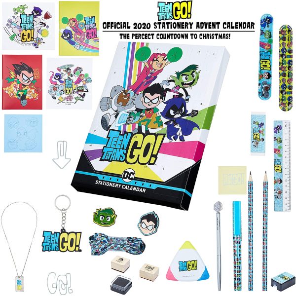 Teen Titans Go! Calendario Avvento 2021 per Bambini, Calendario di Natale con Set Cancelleria Teen Titans, + 24 Gadget da Scoprire, Idee Regalo Originali - immagine 6