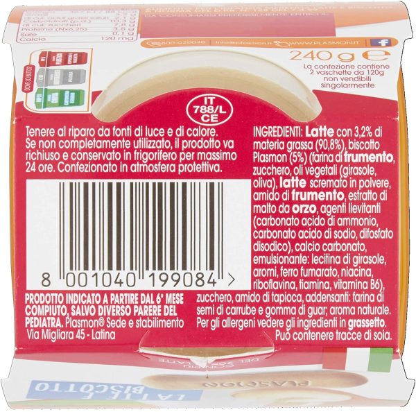 Plasmon Merenda Latte e Biscotto 24x120g