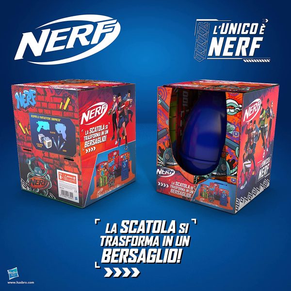 Hasbro Sorpresovo Nerf 2022 - Uovo con sorprese e Scatola che si trasforma in Set di Bersagli, Multicolore - immagine 2