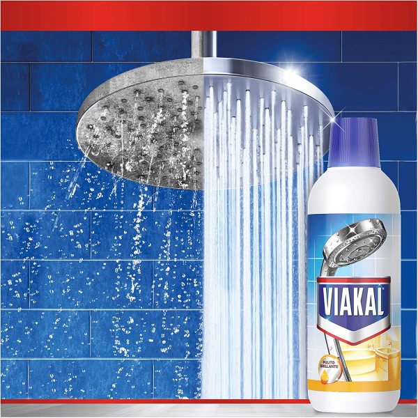 Viakal Anticalcare Detersivo Liquido per Cucina, 2 bottiglie da 700 ml, Adatto per Acciaio, Rimuove Sporco e Batteri, Azione Totale Sul Calcare, Brillantezza Duratura, Maxi Formato