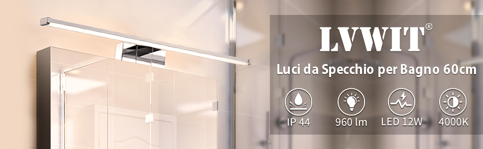 Luci da Specchio per Bagno 60cm