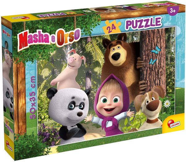 Lisciani Giochi - Masha Puzzle Plus 24, Diventiamo Amici?!Puzzle per Bambini, Multicolore, 86078