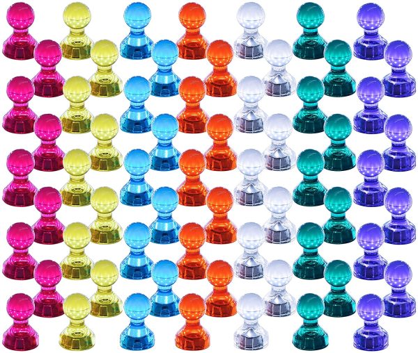 Magneti a spillo, confezione da 60 colori assortiti forti magneti magnetico Push pins, perfetto per lavagna bianca, frigorifero, mappa e calendario - immagine 3