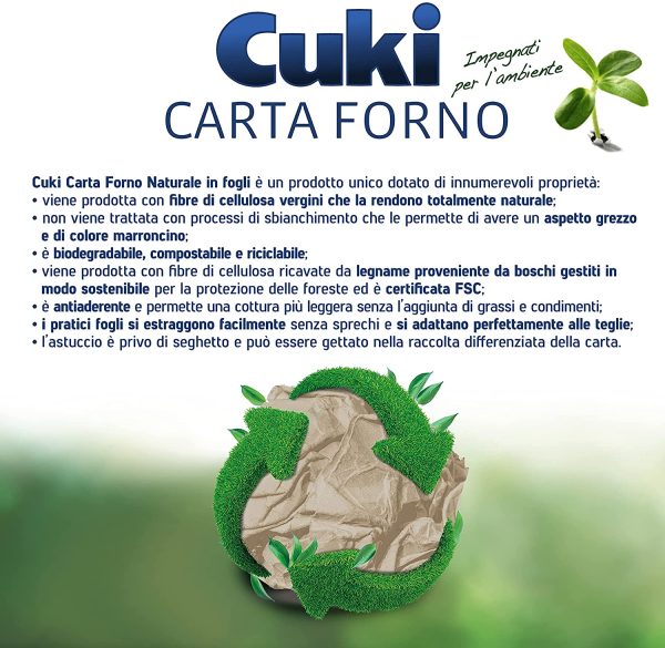 Cuki Carta Forno Naturale, 33 x 38cm, 20 Fogli - immagine 3