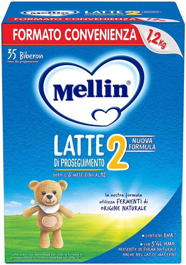 Mellin 2 Latte in Polvere di Proseguimento - 3 Confezioni di 1200gr [Totale = 3600gr]